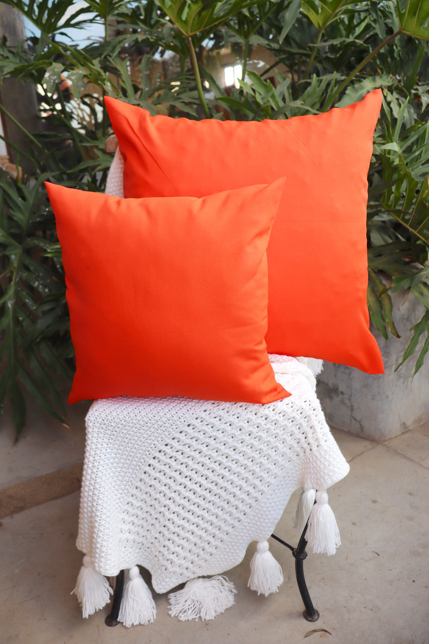 Capa de Almofada Oxford Lisa Laranja 65x65