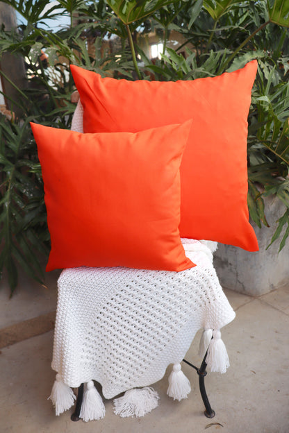 Capa de Almofada Oxford Lisa Laranja 65x65