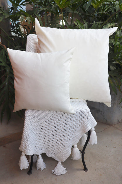 Capa de Almofada Oxford Lisa Off White Cru 65x65