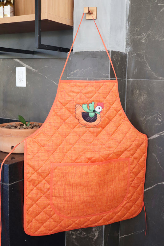 Avental de Cozinha Plastificado Especial Galinha Laranja