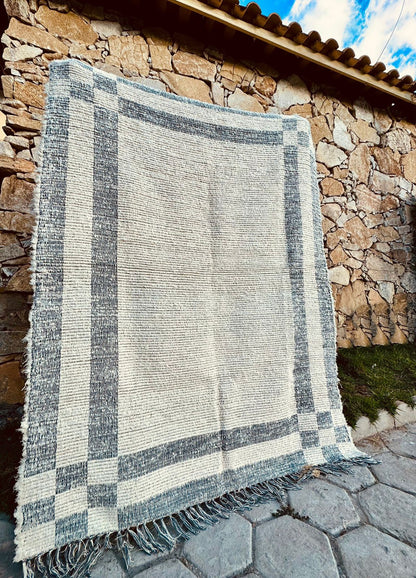 Tapete Algodão Felpudo Dupla Face Cinza Chumbo 1,50x2,00m