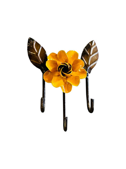 Porta Chaves Flor Ferro mostarda