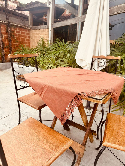 Toalha de Mesa Quadrada Cobre Lanche Terracota 0,85x0,85m