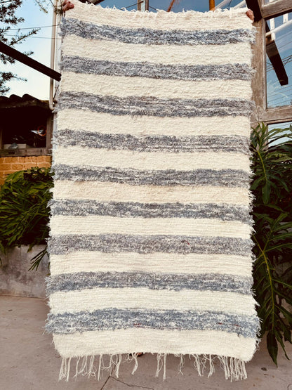 Tapete Felpudo Listrado Cinza 2,0x1,0m