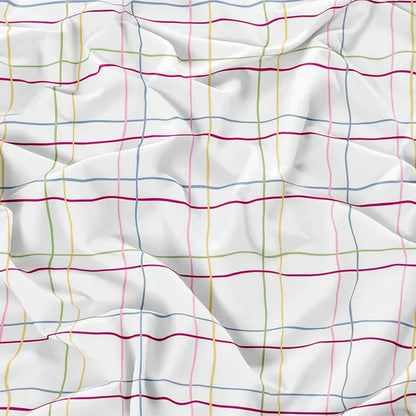 Jogo de Cama Jolitex Lençol Queen 3 Peças Branco Quadriculado