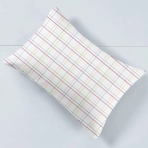 Jogo de Cama Jolitex Lençol Queen 3 Peças Branco Quadriculado