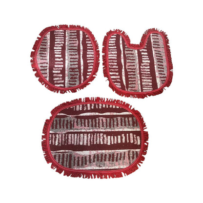Jogo de Banheiro 3 Peças Emborrachado Vermelho