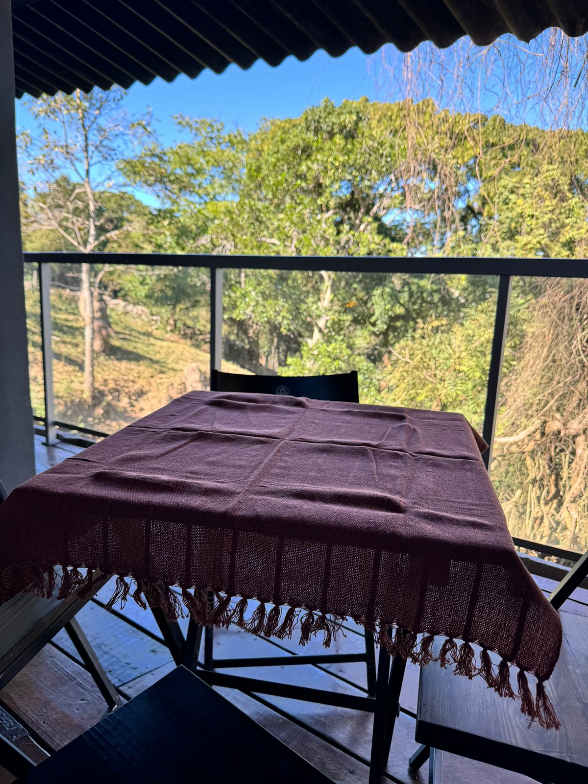 Toalha de Mesa Quadrada Cobre Lanche Terracota 0,85x0,85m