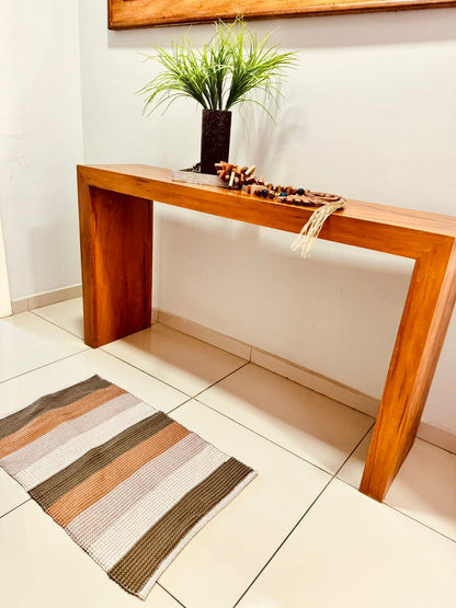 Tapete em Linha Listrado Verde e Marrom 48x78cm