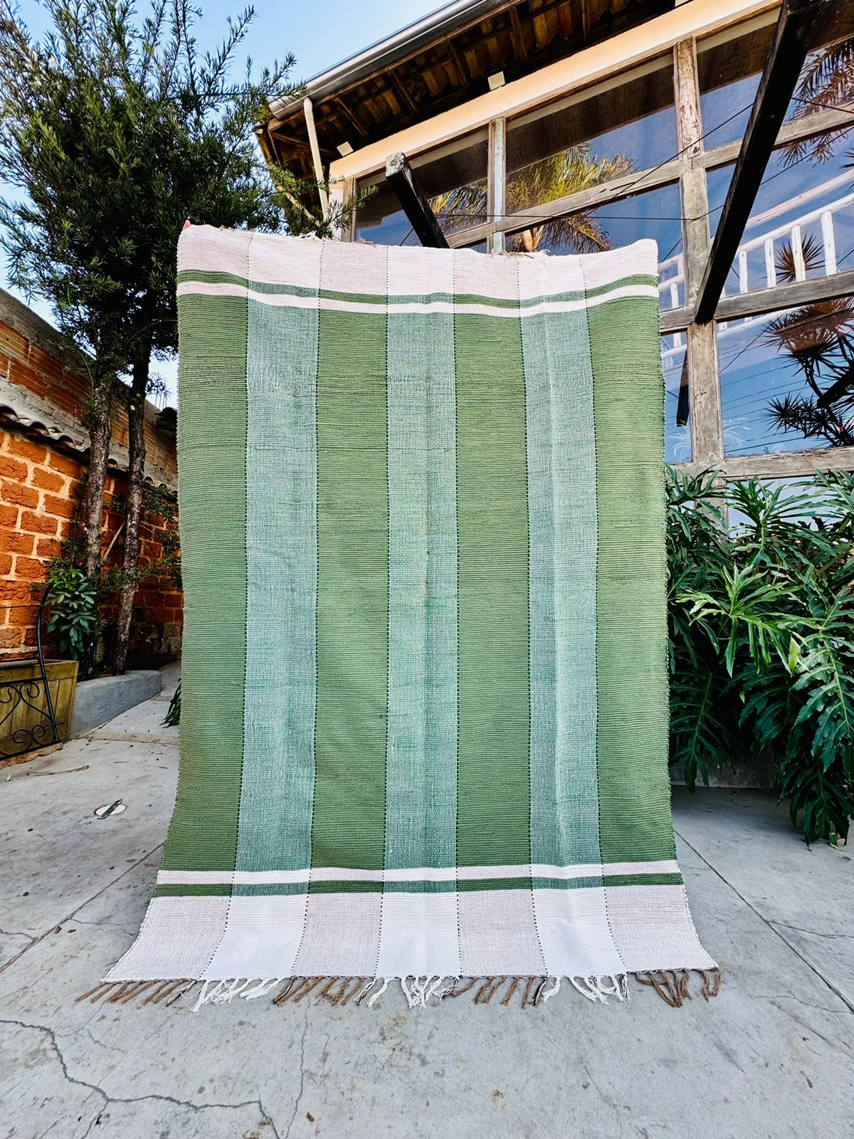 Tapete em Malha Moldura Verde 1,50x2,00m