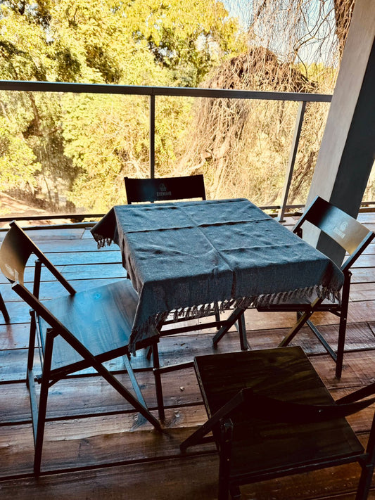 Toalha de Mesa Quadrada Cobre Lanche Cinza Grafite 0,85x0,85m