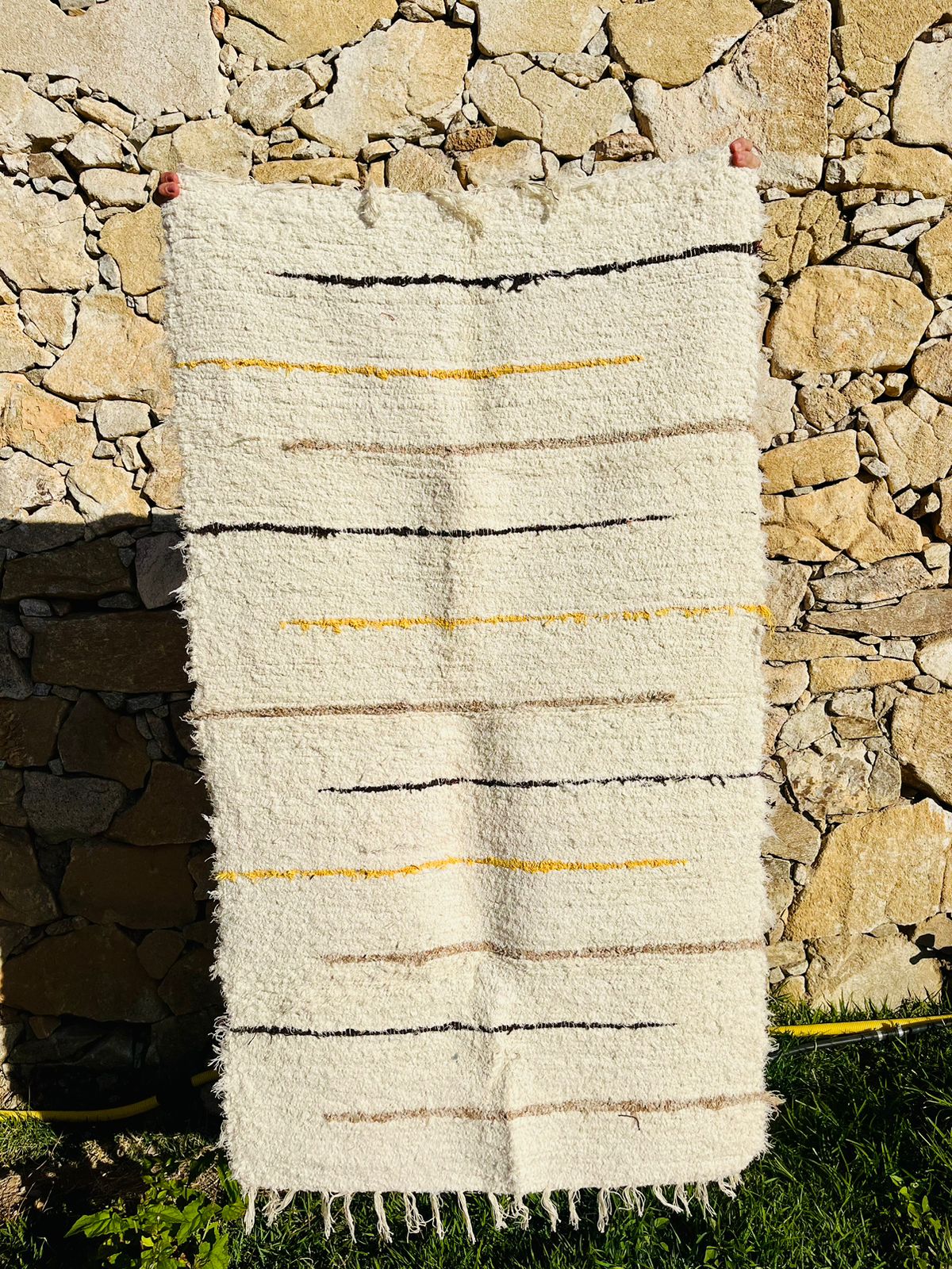 Tapete Médio Felpudo Capri Listrado Marrom 0,80x1,50m