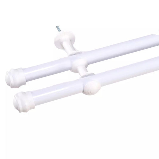 Kit Varão Bastão Duplo PVC Branco 2,00m