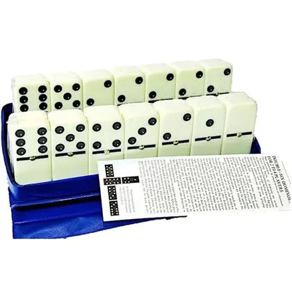 Brinquedo Dominó Estojo Com 28 Peças Azul