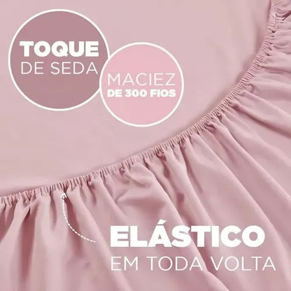 Jogo de Cama Jolitex Lençol Solteiro 2 Peças Rosa