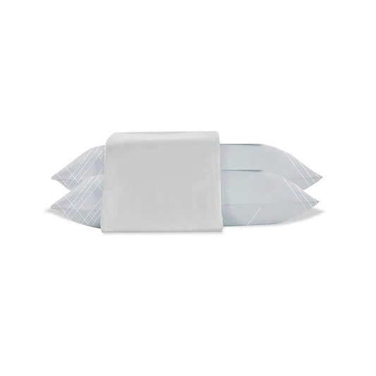 Jogo de Cama Jolitex Lençol Casal 3 Peças Cinza Riscado