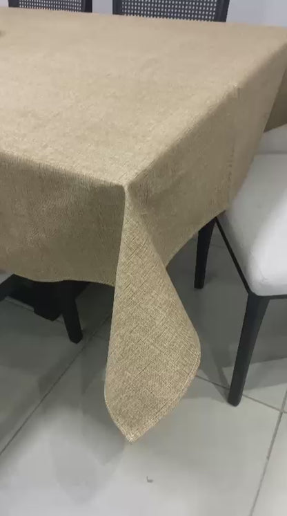 Toalha de Mesa Impermeável Mesclada Bege 1,45mx2,2m