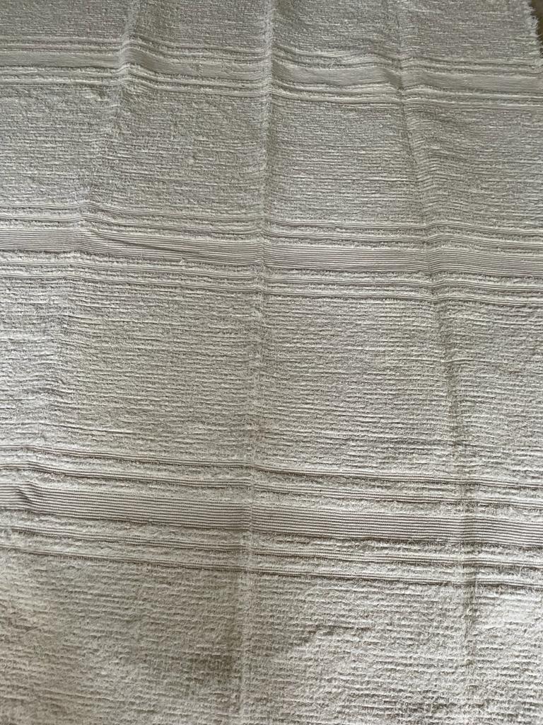 Tapete Algodão Bordado Listrado Chic Cru 1,50x2,00m