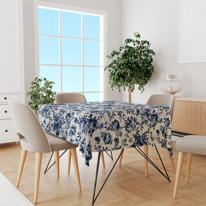 Toalha de Mesa Impermeável Floral Azul 1,45mx1,5m